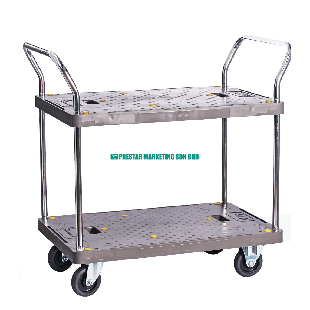 Durable double layer hand trolley Malaysia for efficient material transport