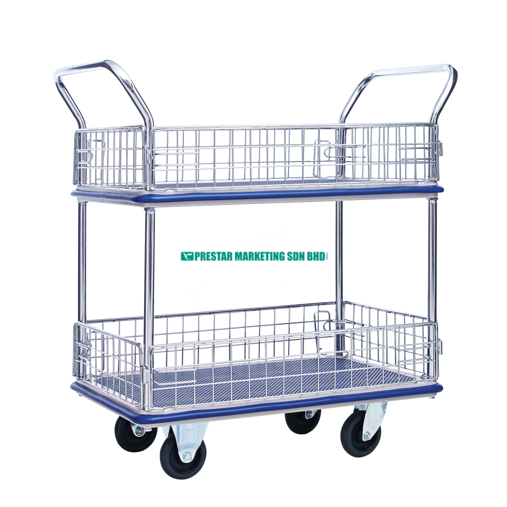Compact and versatile caged double decker hand trolley Malaysia for everyday use