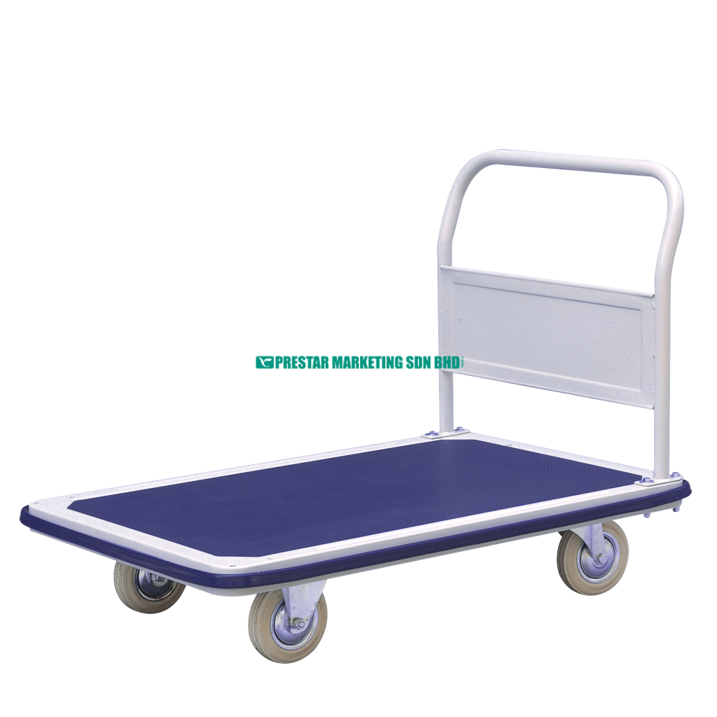 Durable blue single layer hand trolley Malaysia for efficient material transport
